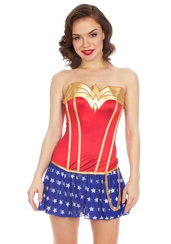 Wonder Woman Foil Satin Corset with Skirt