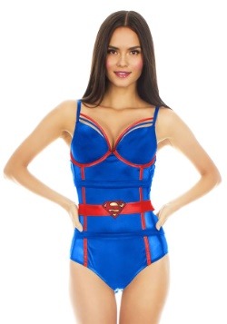 Supergirl Satin and Mesh Bodysuit