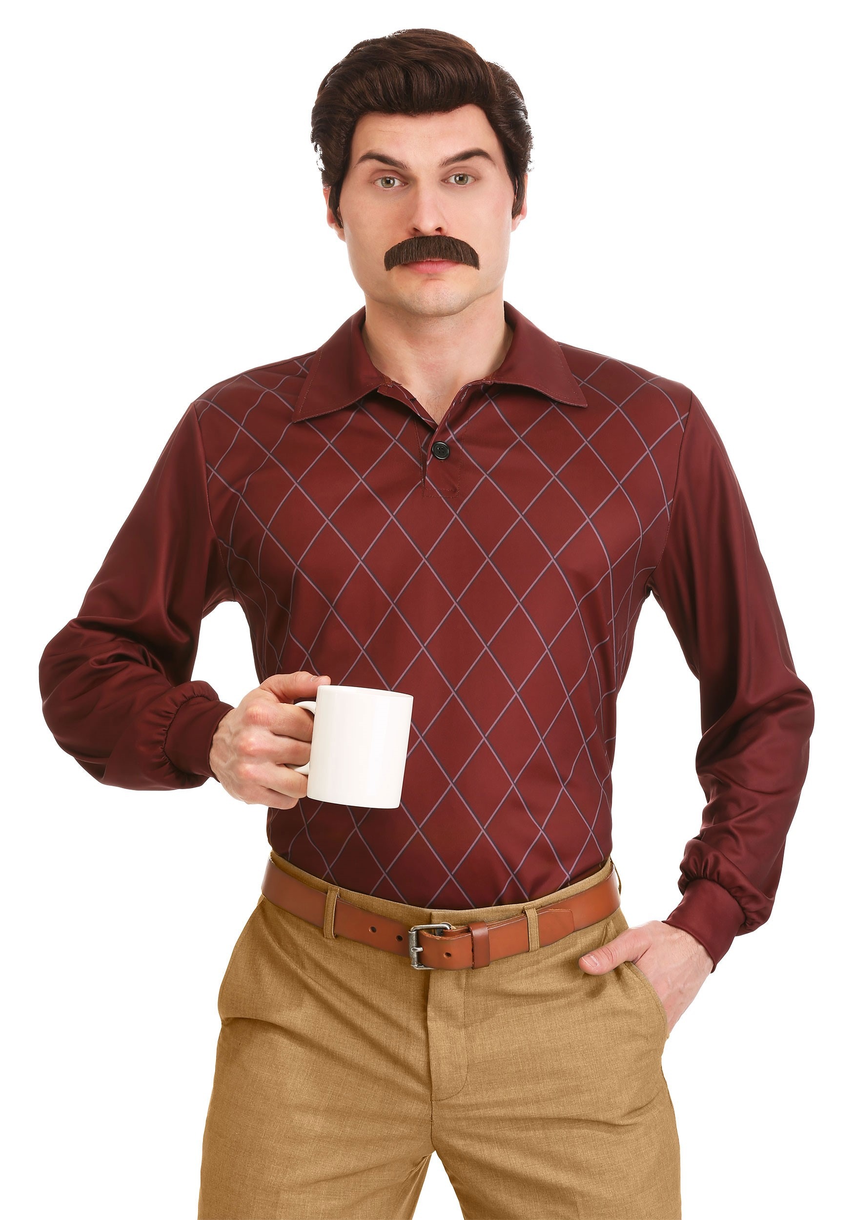Photos - Fancy Dress A&D FUN Costumes Parks and Recreation Ron Swanson Costume for Adults Brown/ 