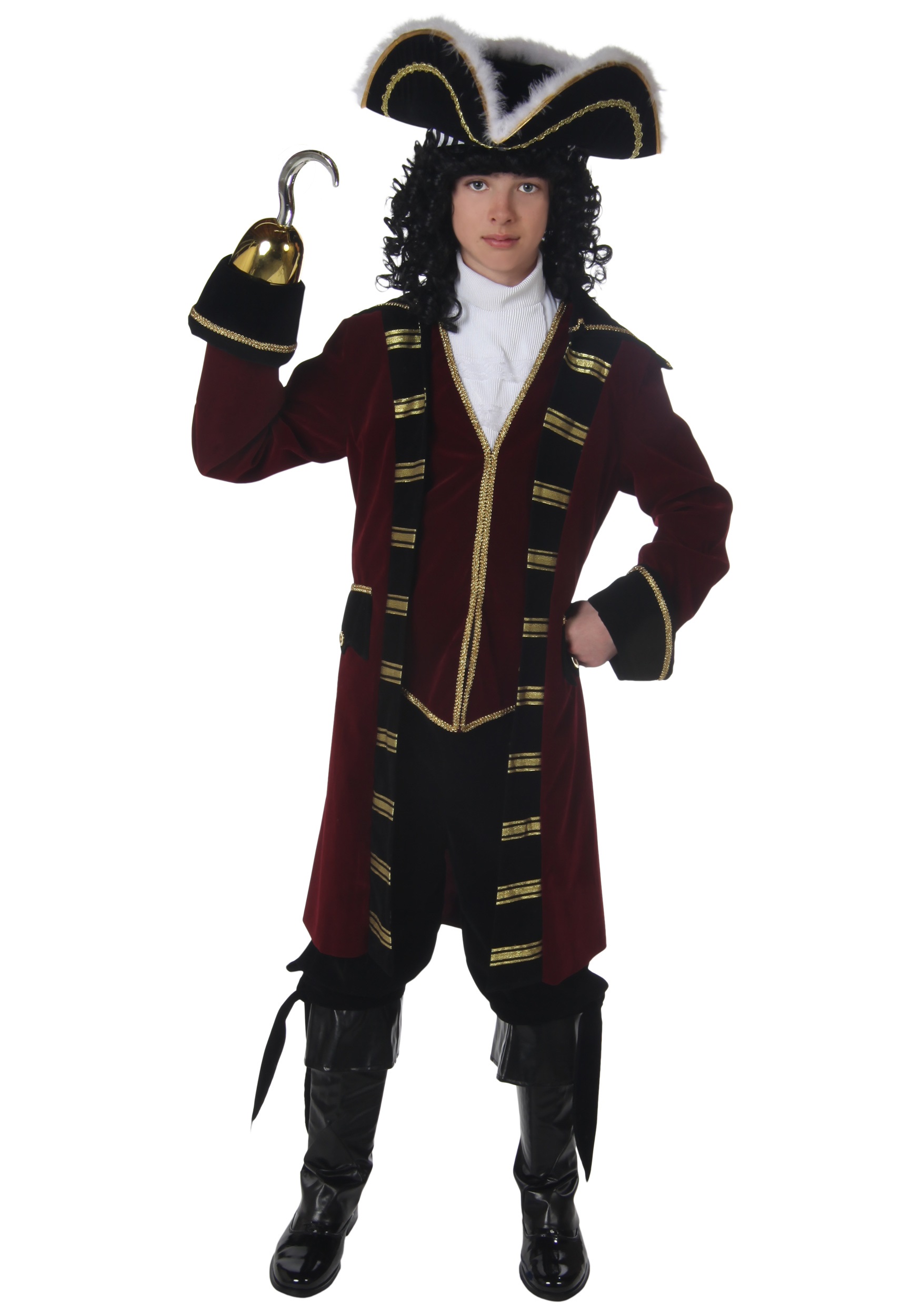 Photos - Fancy Dress HOOK FUN Costumes Captain  Costume for Teens | Exclusive | Made By Us Black 