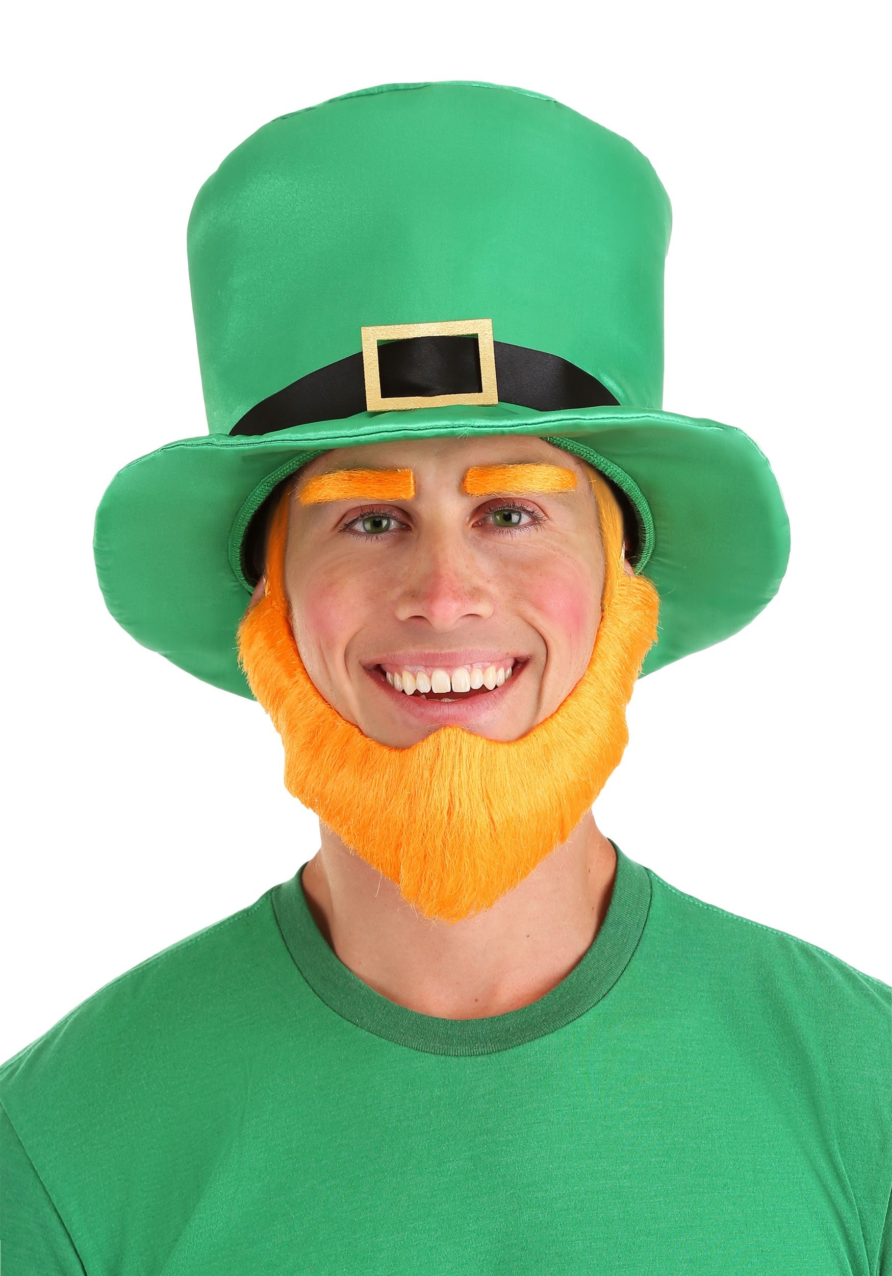 Irish St Patricks Day Hat Fancy Dress Jester Top Hat Ginger Beard Leprechaun 
