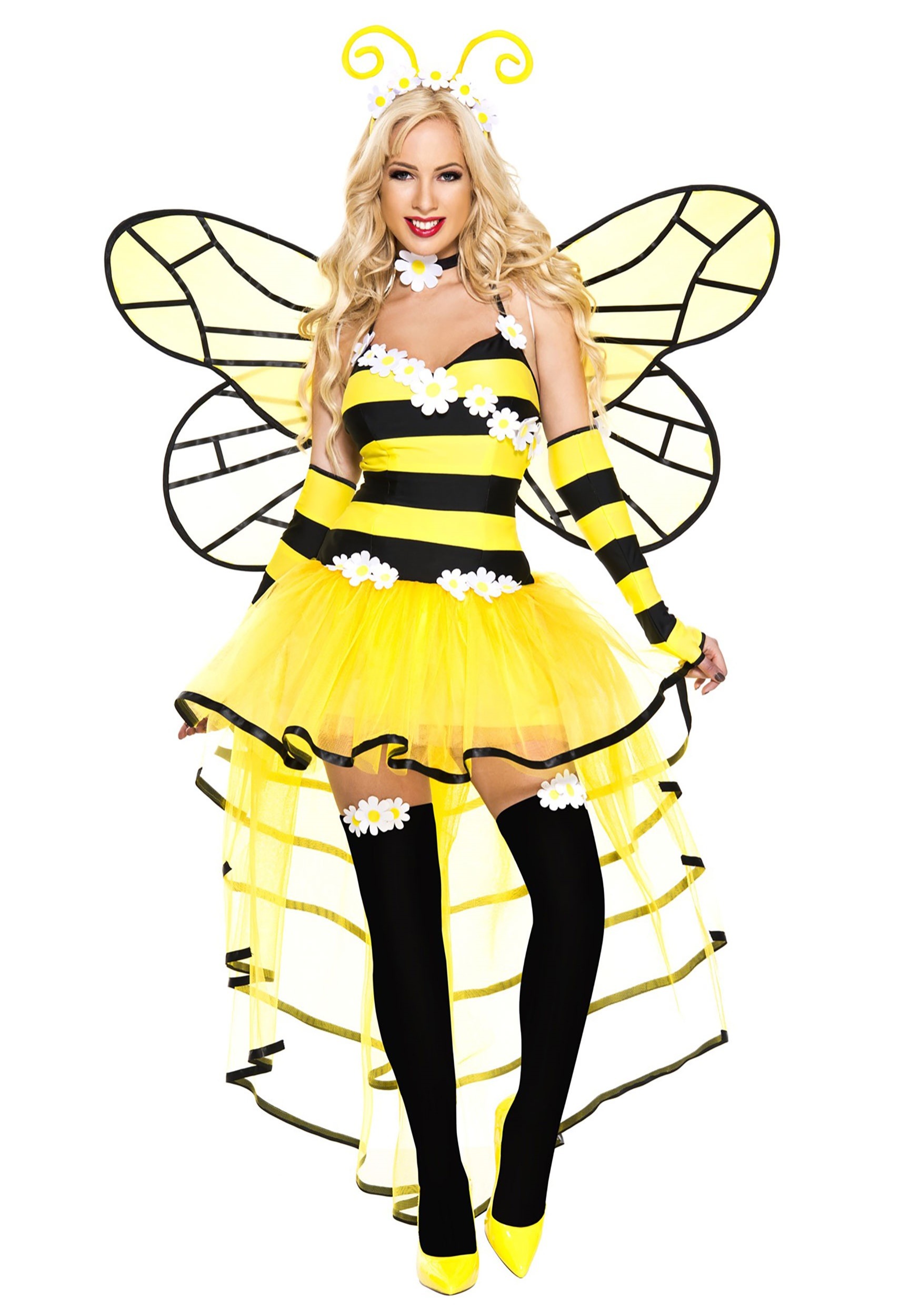 Photos - Fancy Dress Deluxe Music Legs  Women's Queen Bee Costume Black/Yellow 