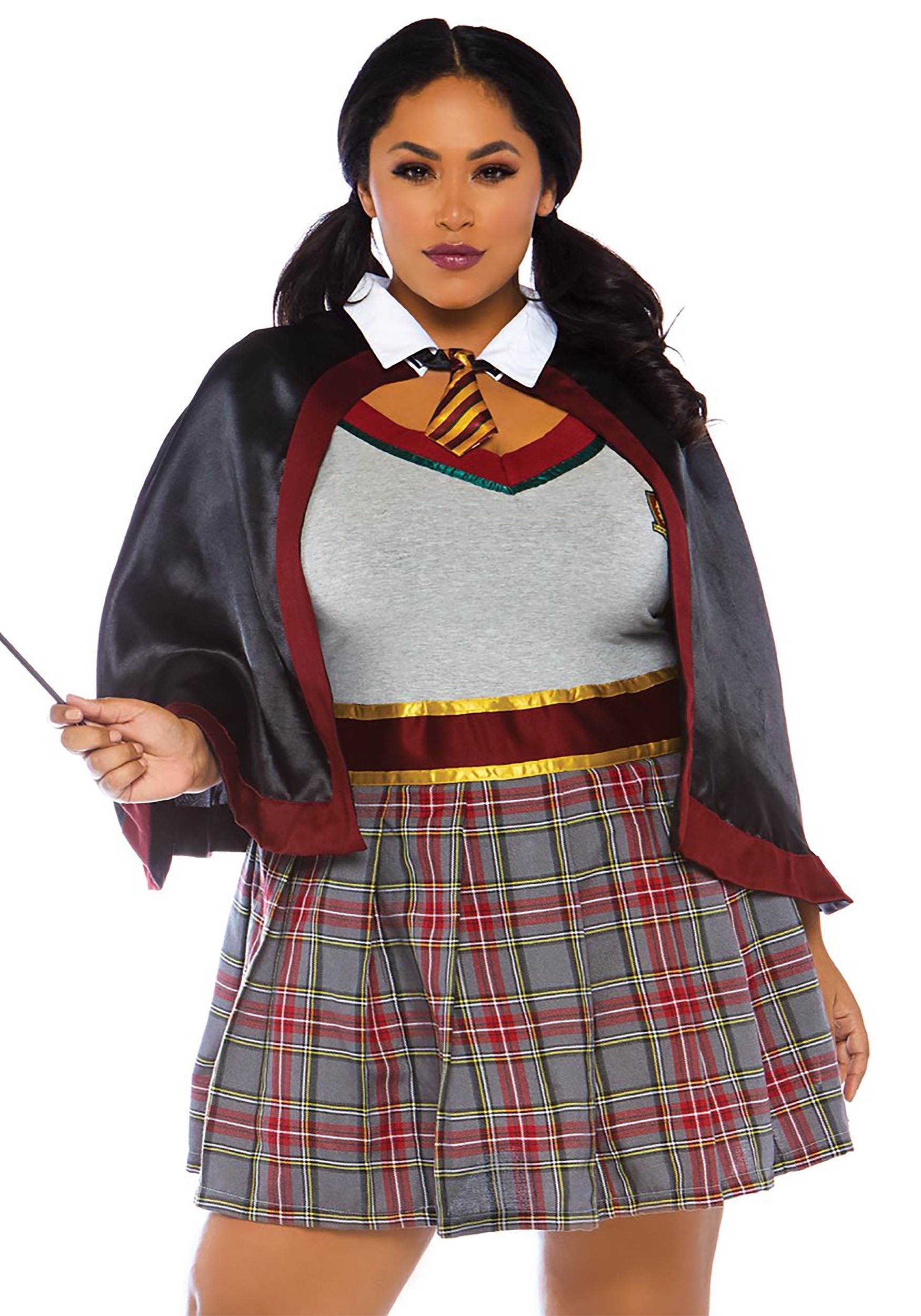 Harry Potter Slytherin Costume Dress Cosplay Plaid Skirt For Women Juniors  (2X)