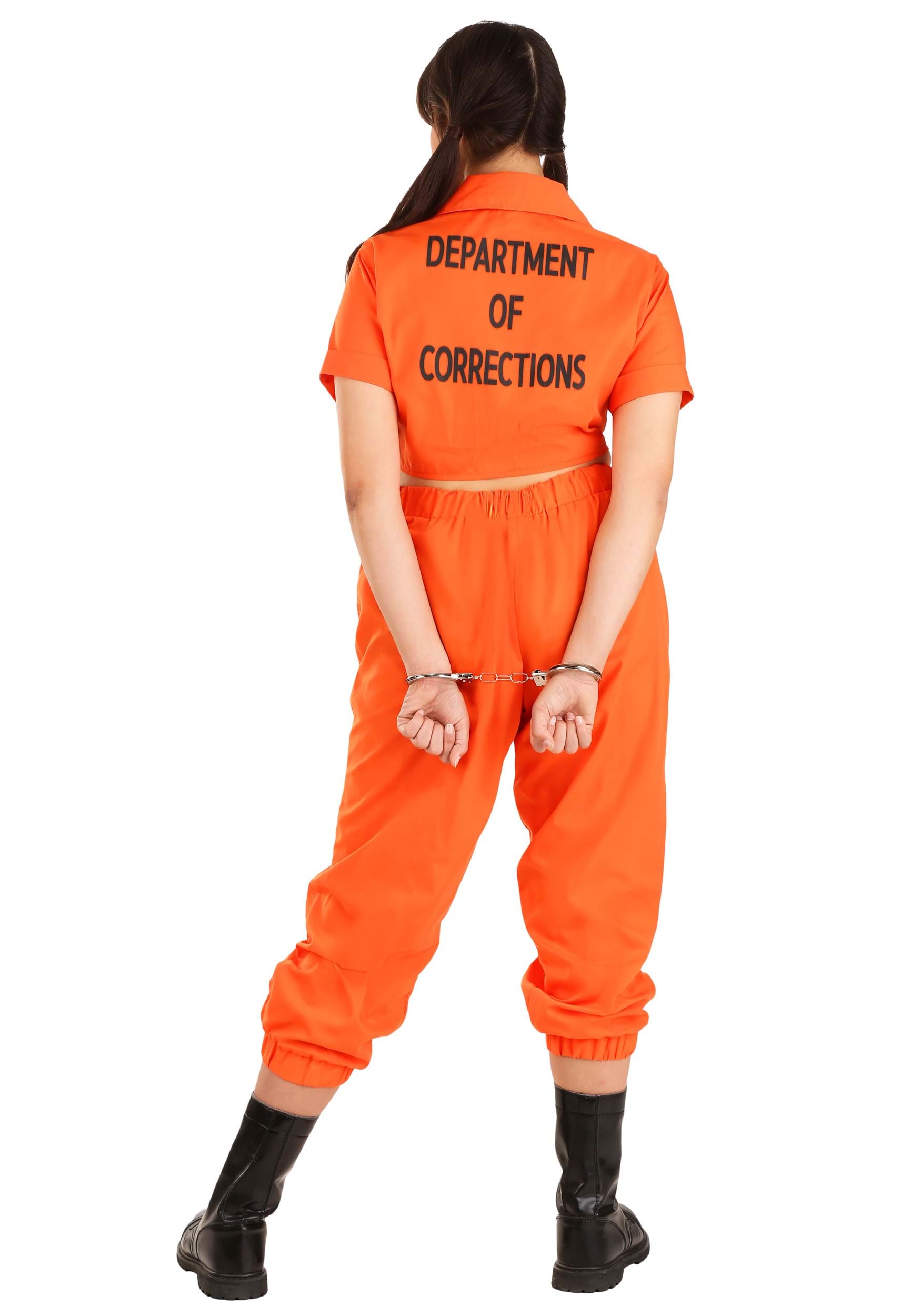 Orange Inmate Prisoner Womens Plus Size Costume Prison Costumes 