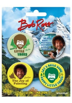 Bob Ross 4-Pack Button Set