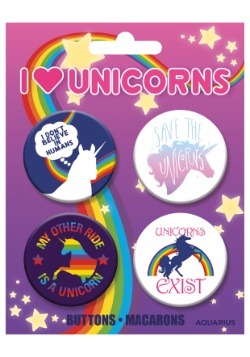 I Love Unicorns 4-Pack Button Set