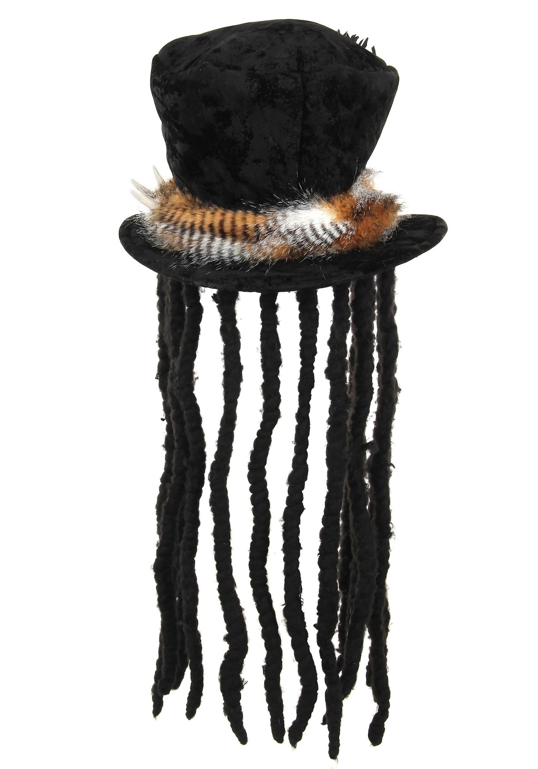 Adult Witch Doctor Costume Hat With Dreadlocks