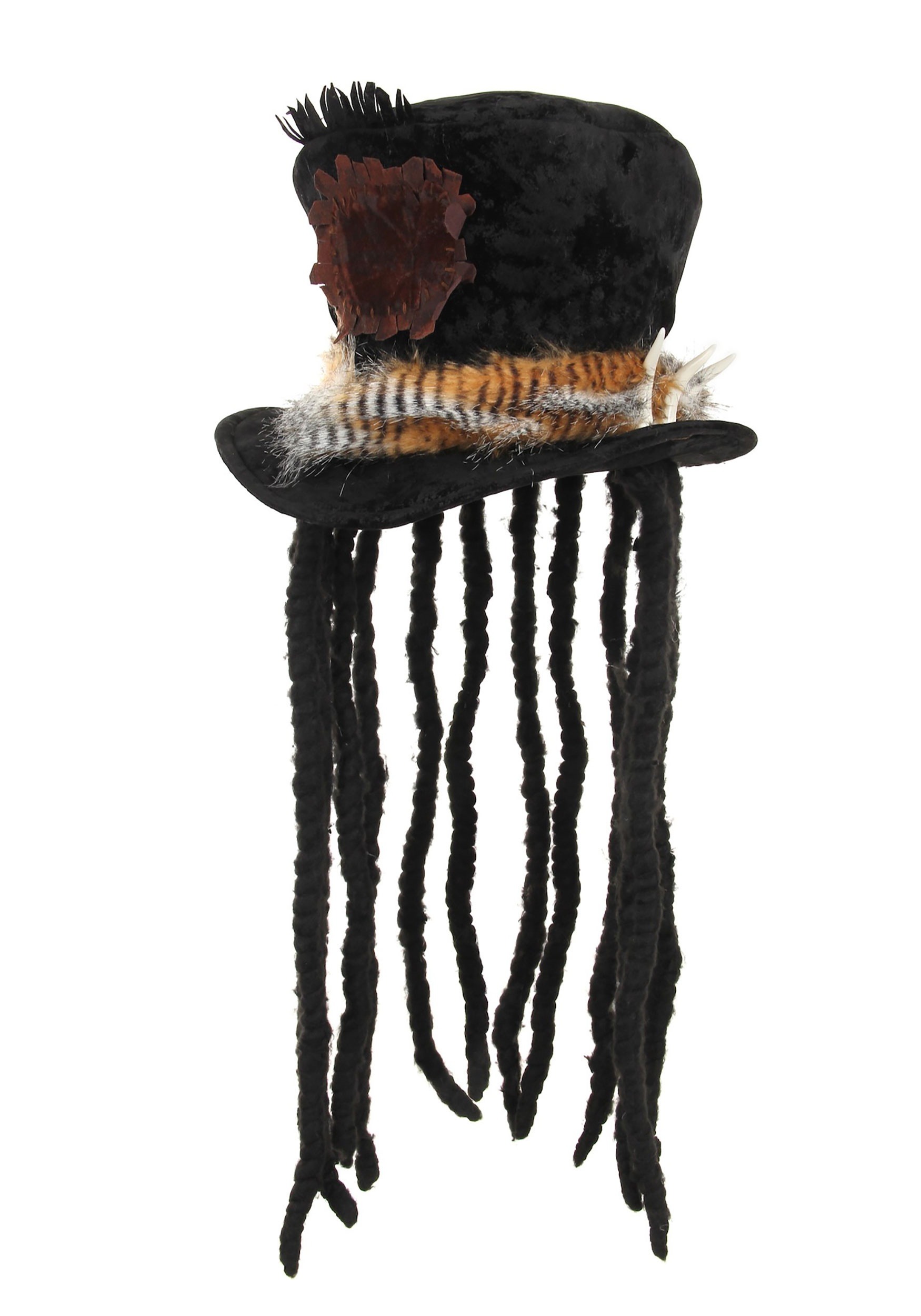 Adult Witch Doctor Costume Hat With Dreadlocks