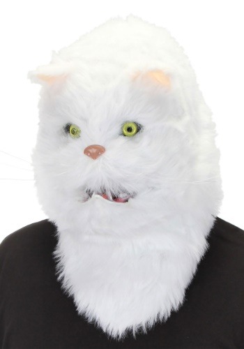 White Cat Mouth Mover Mask