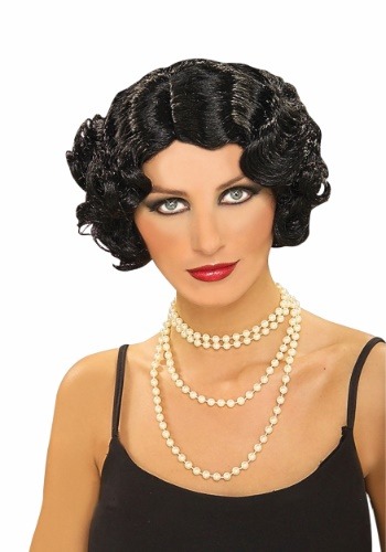 Women's Black Flapper Wig