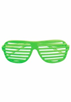 Neon 80s Green Slot Glasses