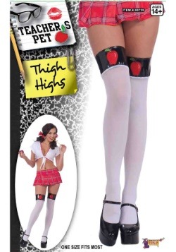 Teacher's Pet White Thigh Highs