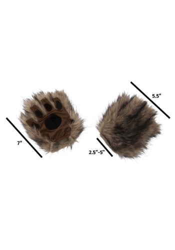 Adult Brown Fingerless Costume Paws | Animal Accessories