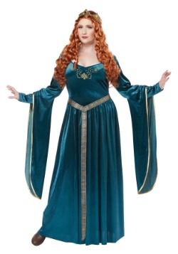 Women's Plus Lady Guinevere Teal Costume