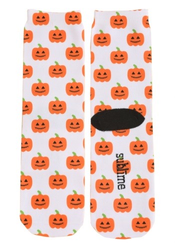 Halloween Pumpkins Adult White Crew Socks for Adults