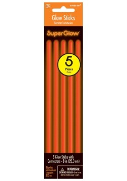 Orange Glowsticks 8" Pack of 5
