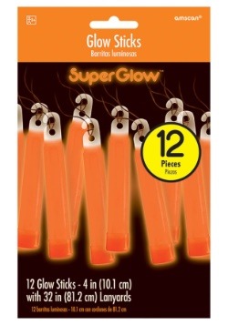 Orange Glowsticks - 4" Pack of 12