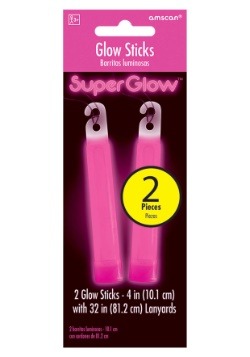 4" Pink Glow Sticks- Pack of 2