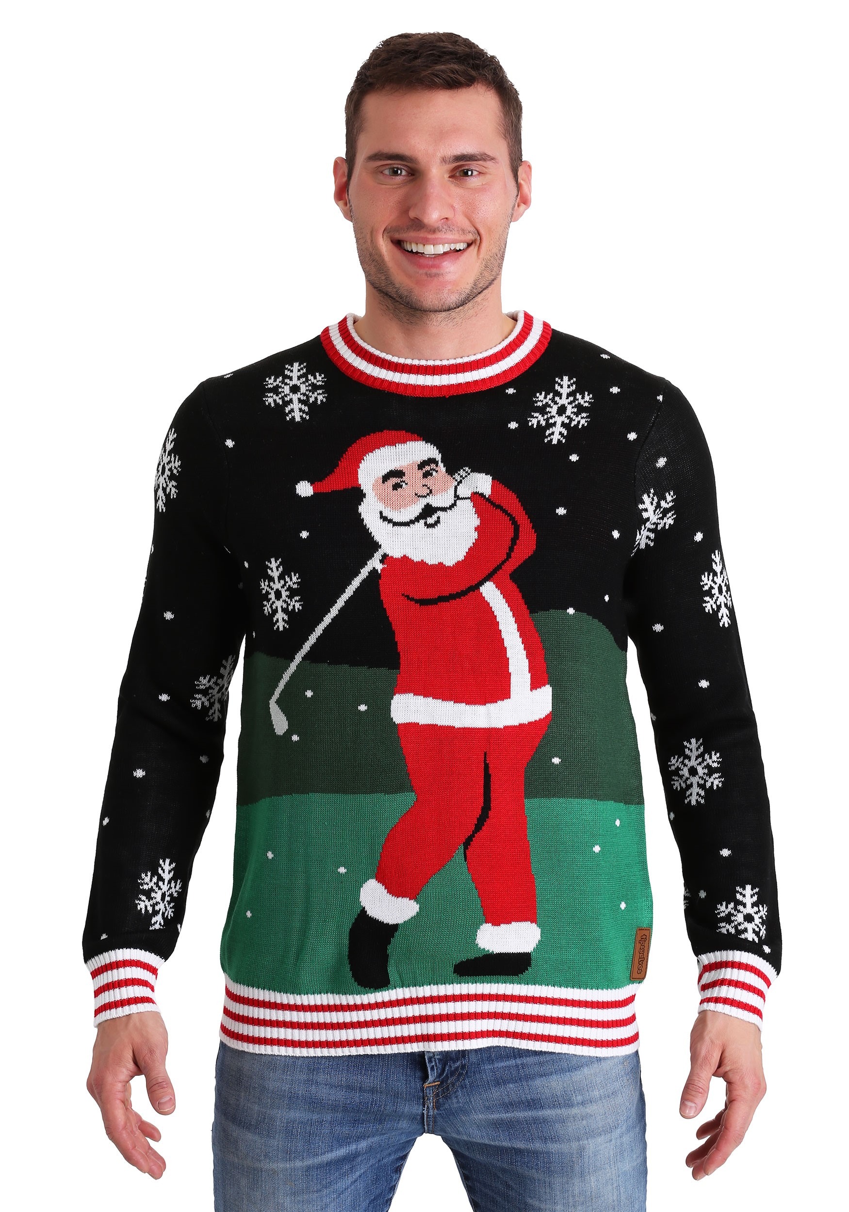 Mens Ugly Christmas Sweater Santa Size S M L XL 