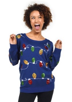 Women's Tipsy Elves Christmas Lights Ugly Christmas Sweater