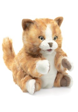 Folkmanis 8 Inch Orange Tabby Kitten Puppet