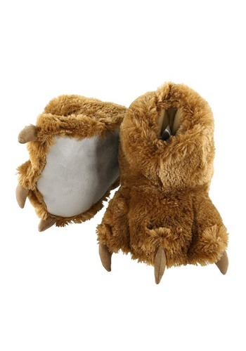 Kids Brown Bear Paw Slippers