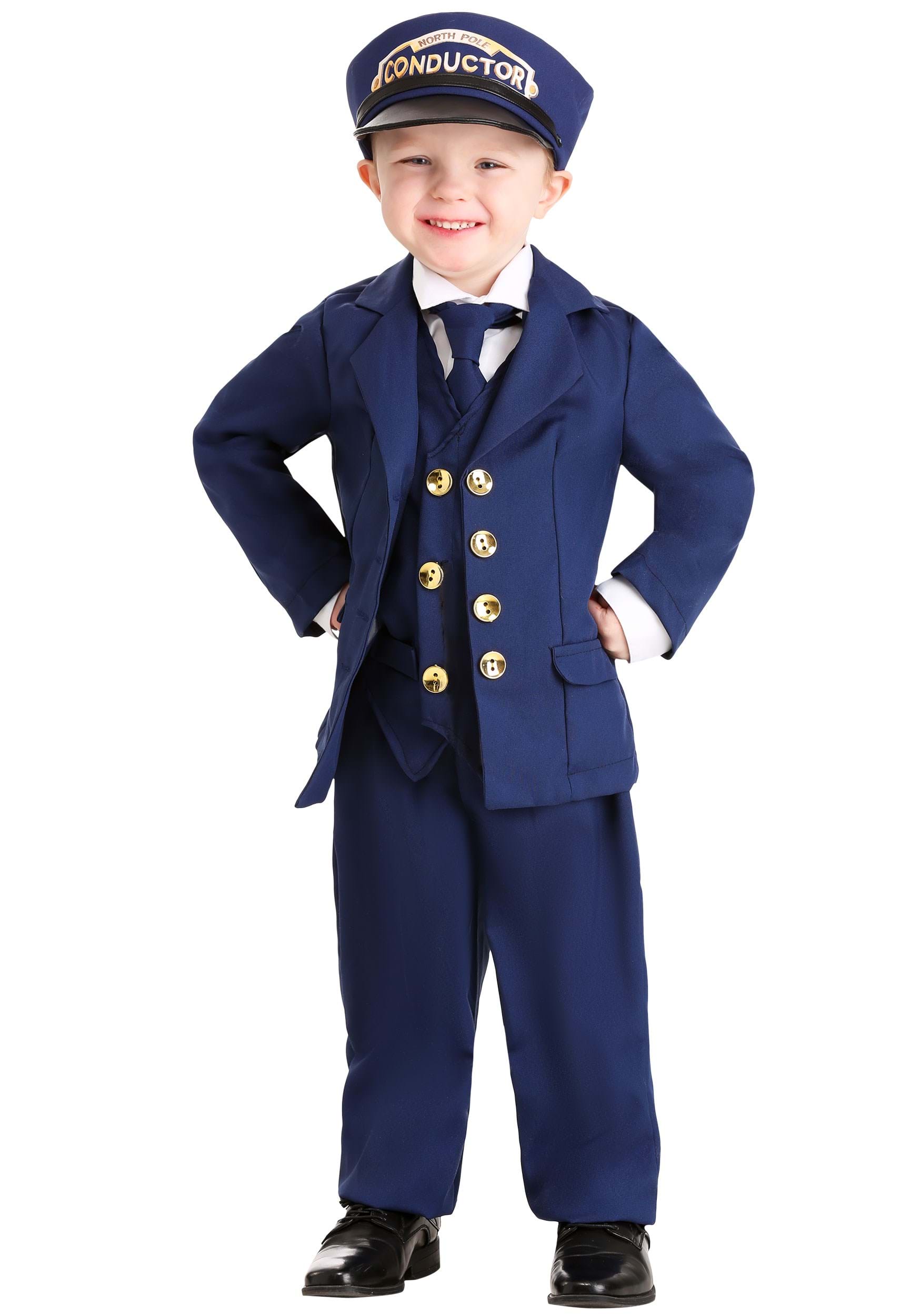Toddler Train Engineer Conductor Kids Halloween Costume 