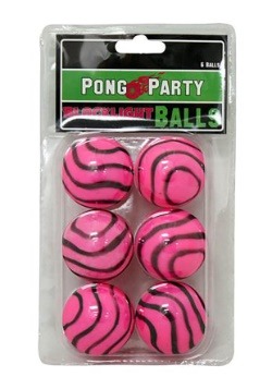 Blacklight Pink Zebra Beer Pong Balls