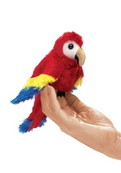 Folkmanis Mini Parrot (Scarlet Macaw) Finger Puppet