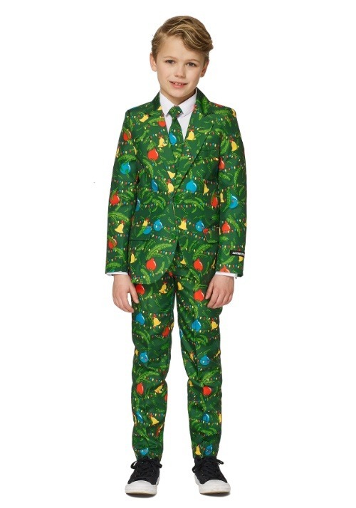 Boys Green Christmas Tree Suitmiester