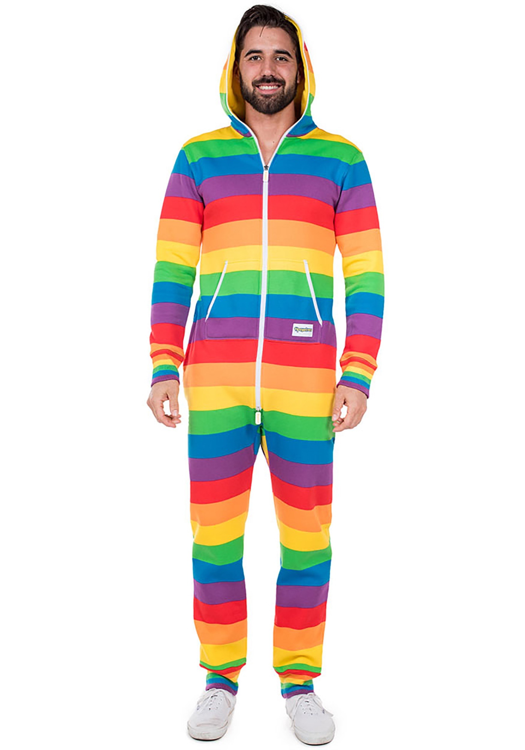 Men's Tipsy Elves Rainbow Jumpsuit Costume