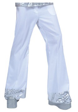 Teen White Sequin Cuff Disco Pants