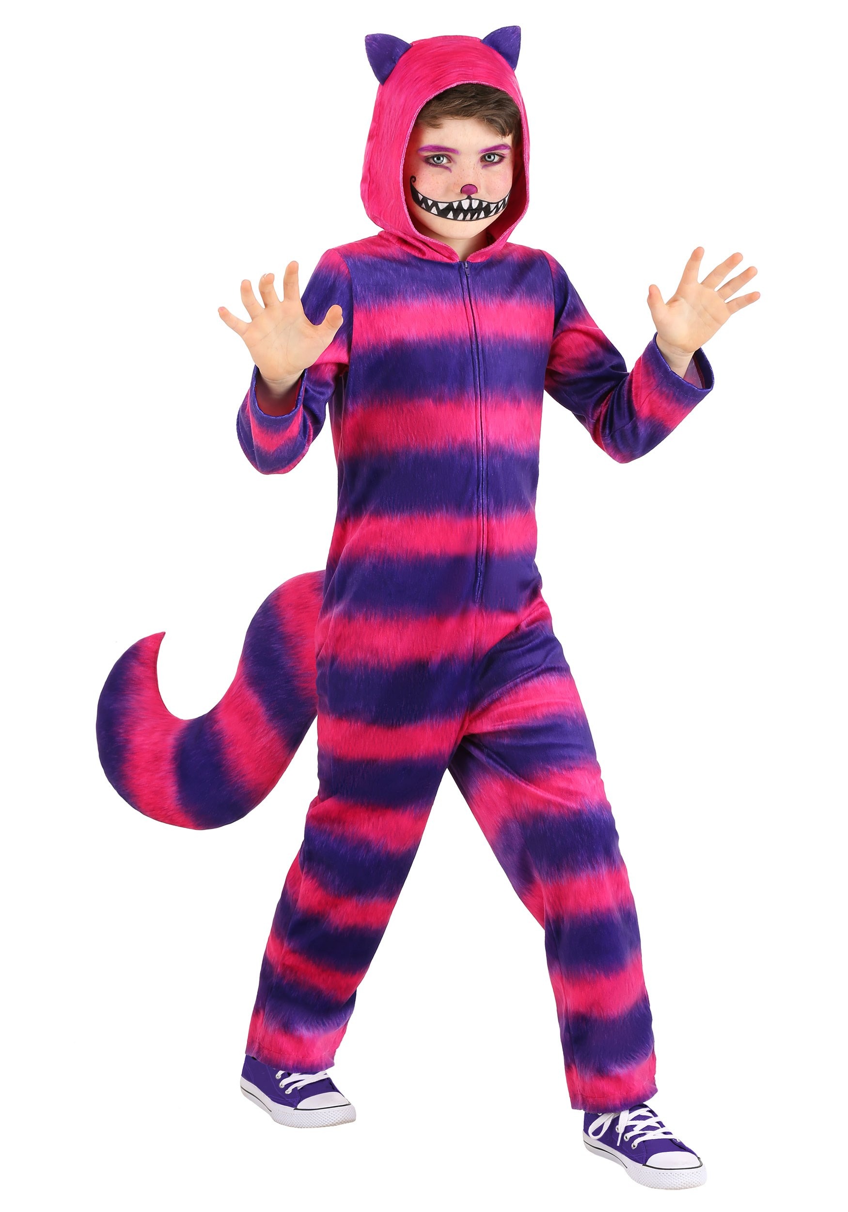 Photos - Fancy Dress CATerpillar FUN Costumes Child Cheshire Cat Costume Onesie | Alice in Wonderland Costu 