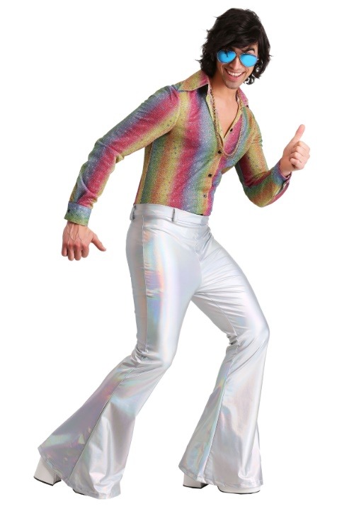 Rainbow Sparkle Men's Disco Shirt