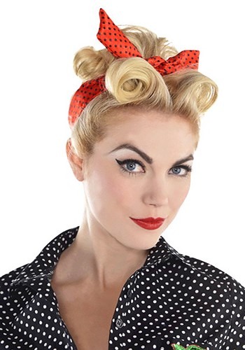 Red Polka Dot Rockabilly Hair Scarf