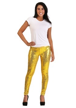 Tipsy Elves Gold Sequin Women's Leggings11