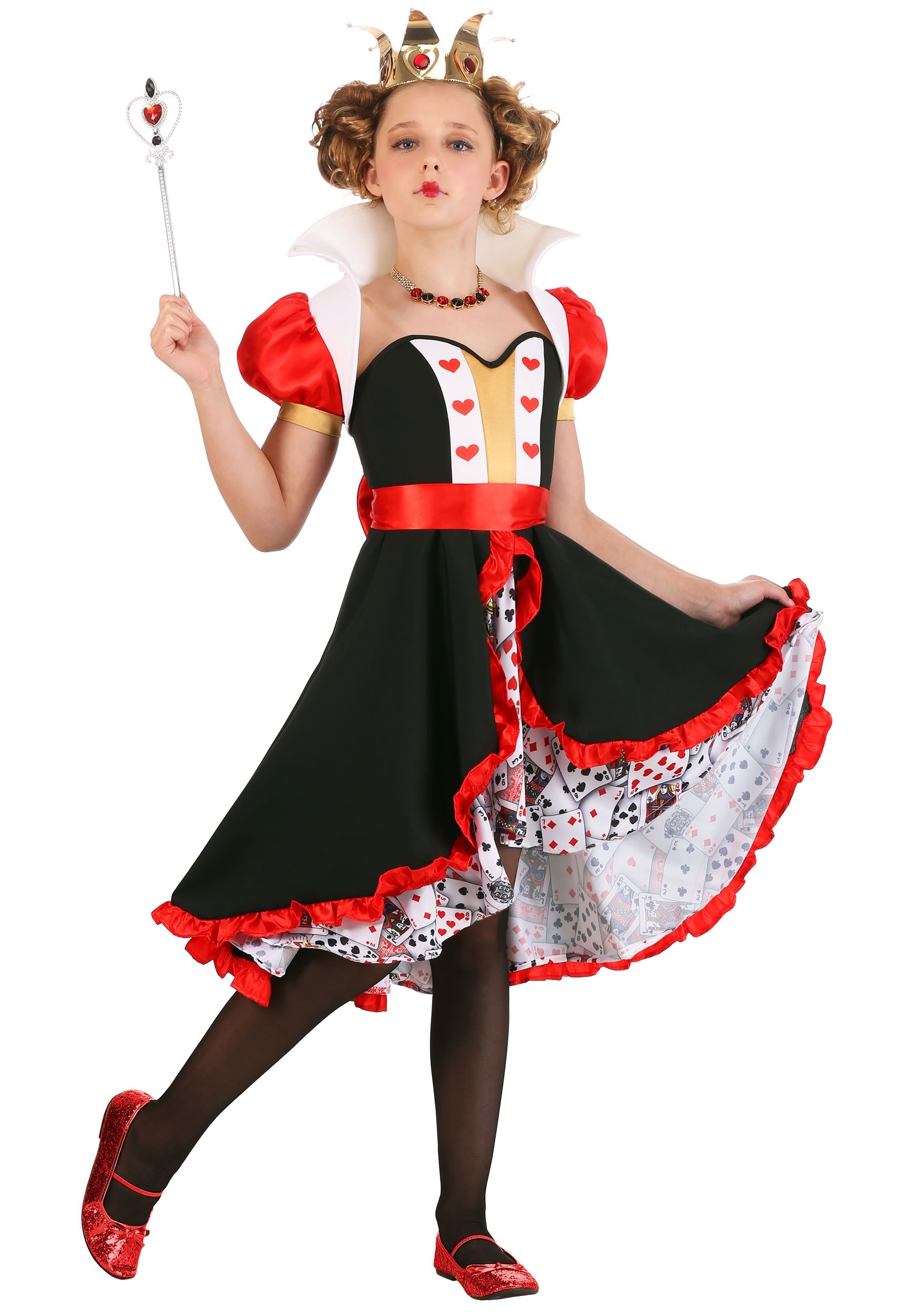Frilly Queen Of Hearts Costume For Girls