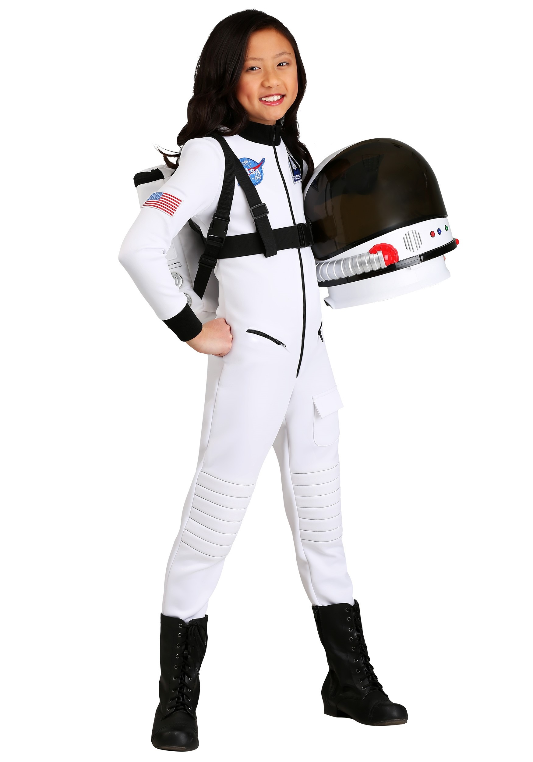 Childs Astronaut Costume Boys Girls Kids Child White Nasa Space Suit