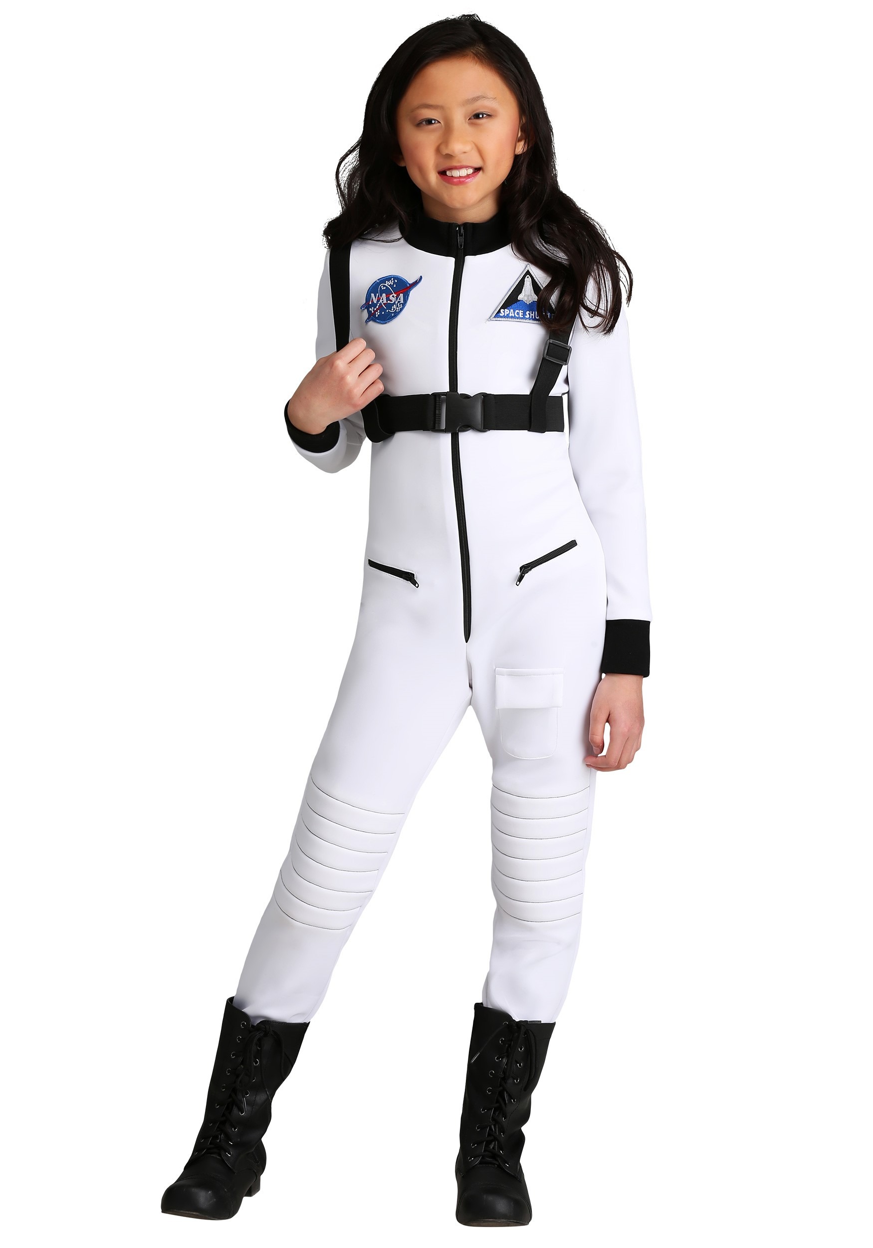 Photos - Fancy Dress FUN Costumes White Astronaut Costume for Girls Black/White