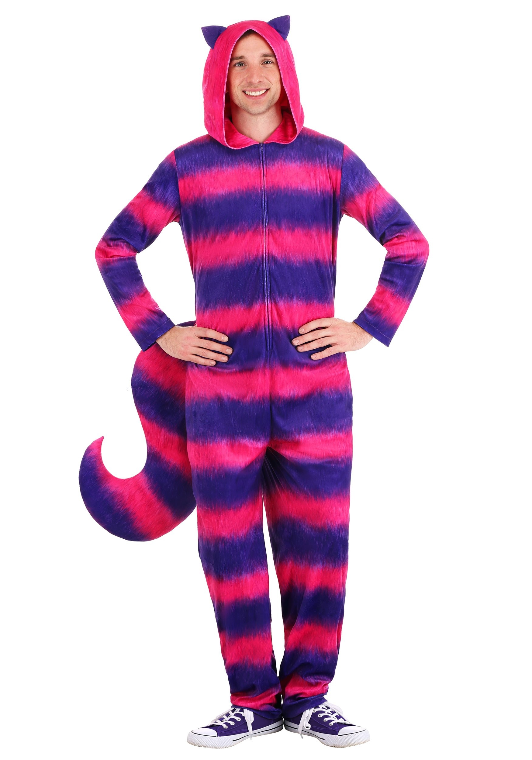 Cheshire Cat Adult Costume Onesie | Alice in Wonderland Costumes