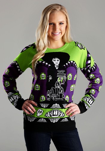 Beetlejuice Lydia Deetz Halloween Sweater for Adults