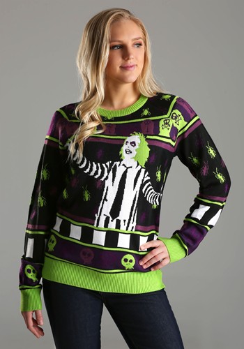 Adult Beetlejuice It's Showtime! Halloween Sweater | Halloween Sweaters
