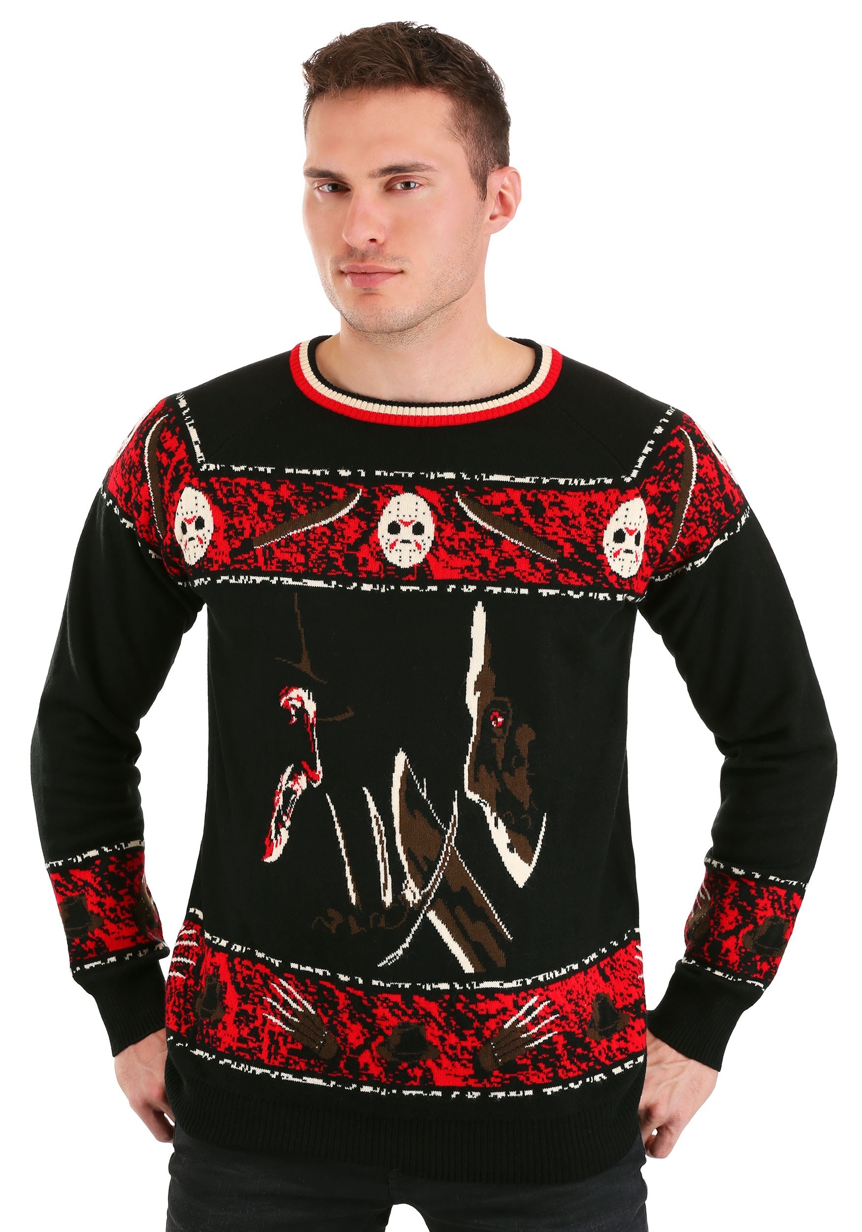 Freddy Vs Jason Halloween Sweater For Adults