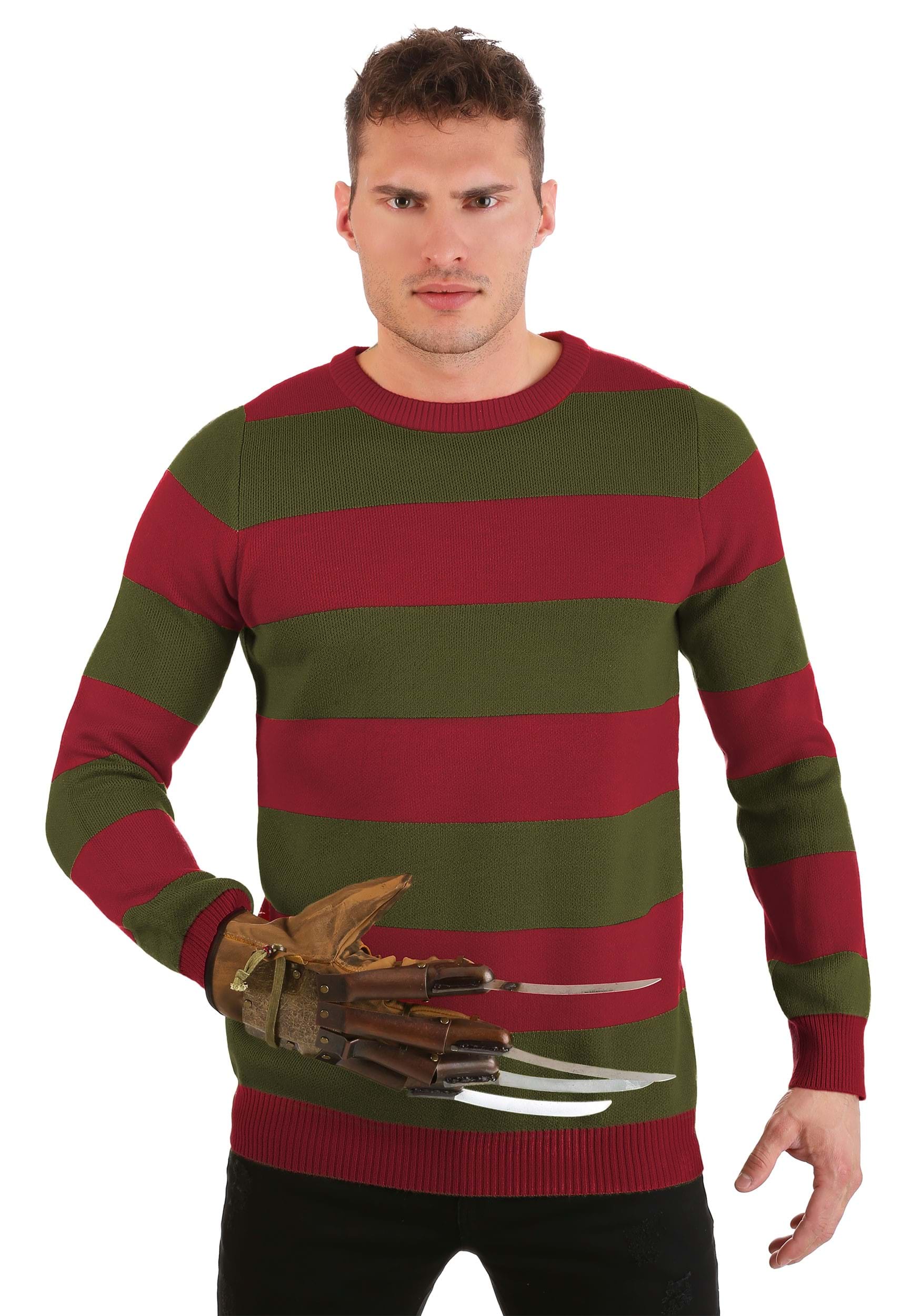 Adult Striped Nightmare On Elm Street Freddy Sweater