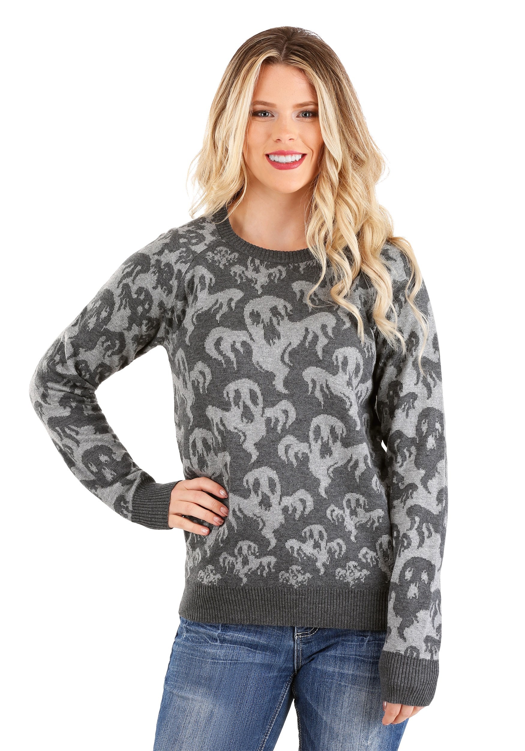 Ghoulish Ghosts Halloween Sweater for Adults | Exclusive