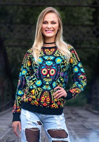 Sugar Skull Halloween Sweater 1