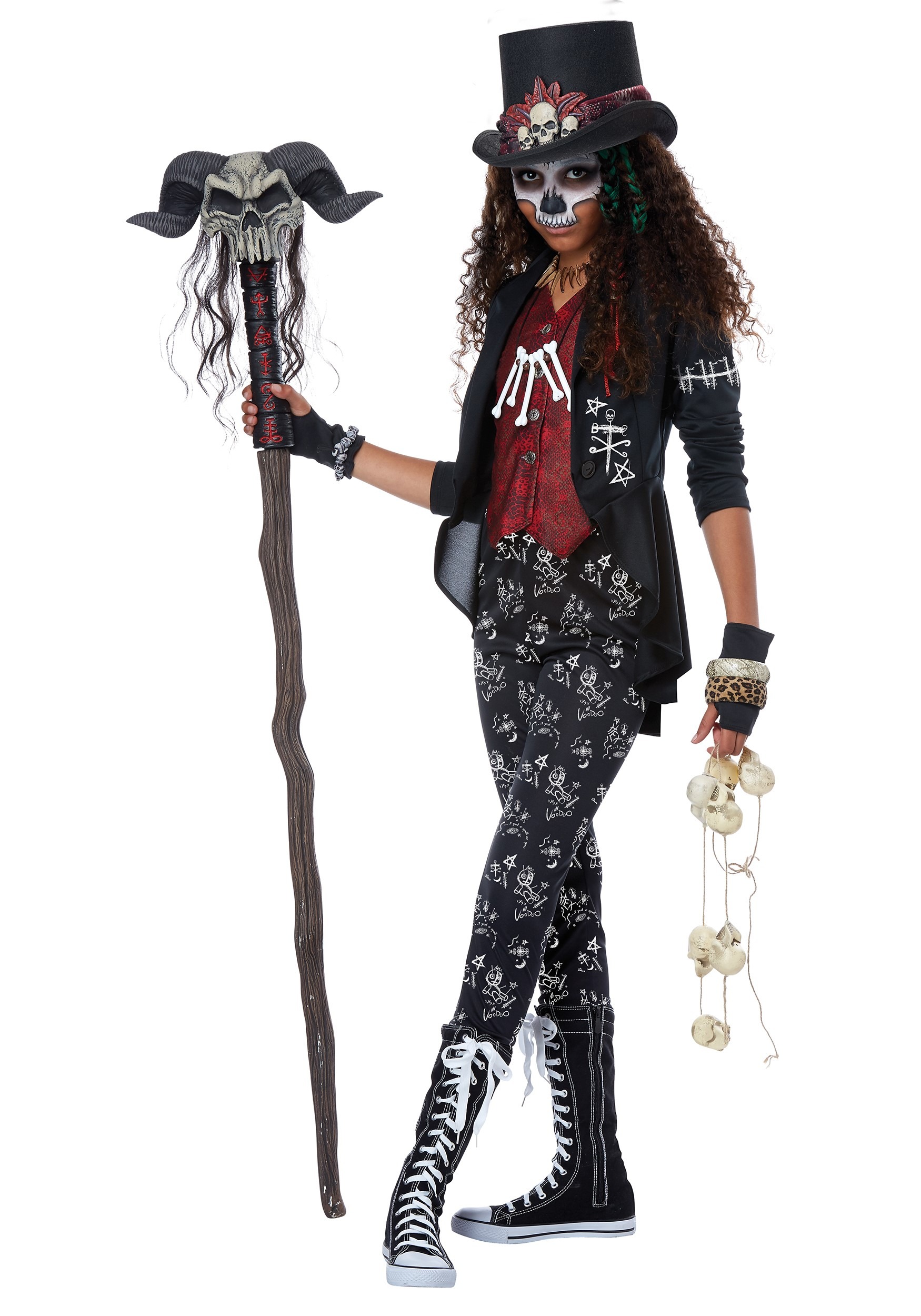 Photos - Fancy Dress California Costume Collection Voodoo Charm Costume For Girl's Black/Re 