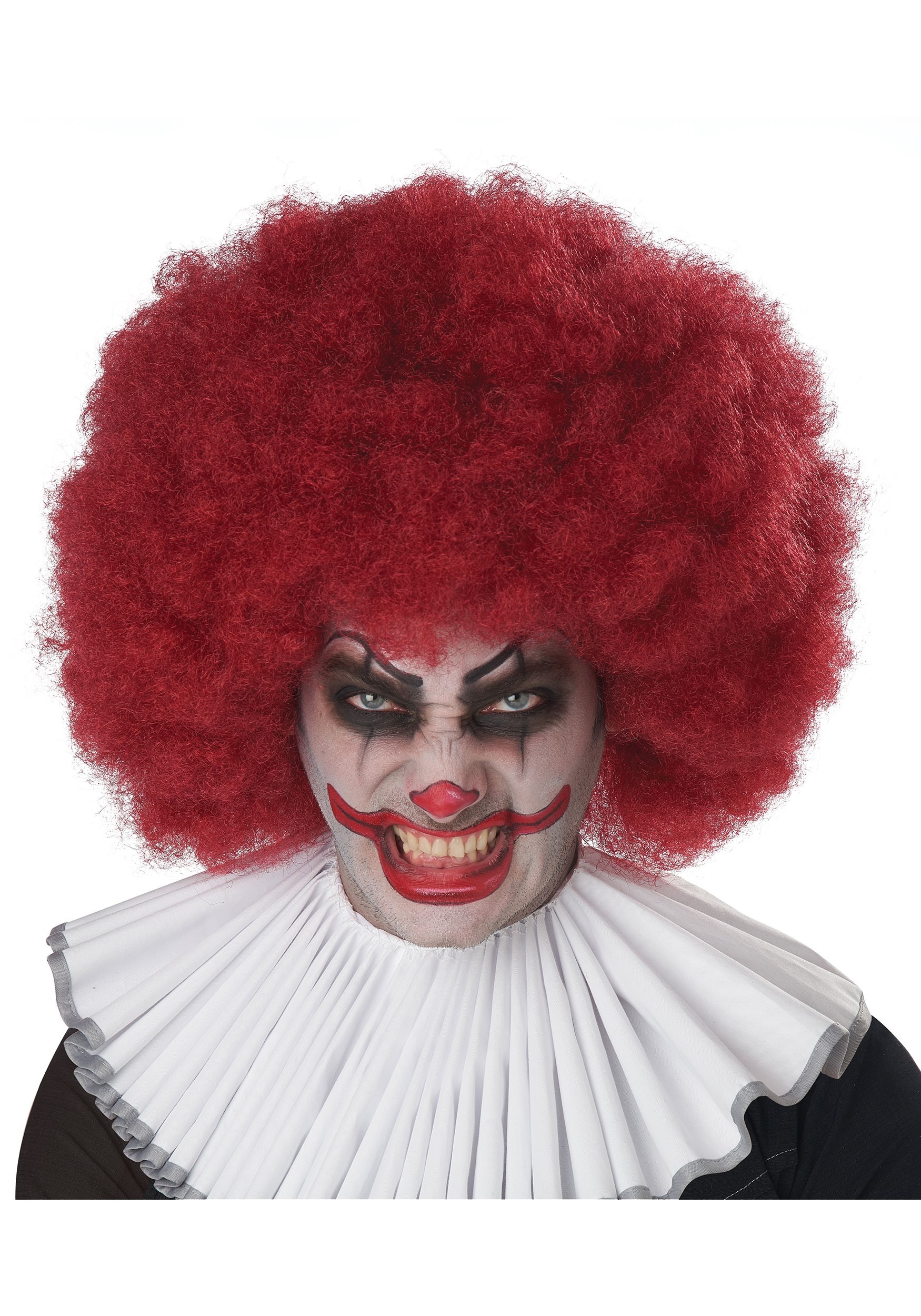New Mens Womens Costume Huge Red Afro Disco Clown Wig 