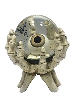 Polyresin/Glass Eyeball Water Globe w/ Skeleton Ha