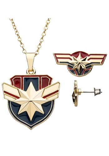 Necklace and Earring Captain Marvel Gift Set